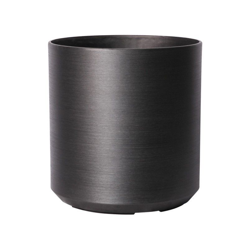 Dark Grey Metallic Look Cylinder Planter (43.5cm)